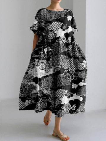 ISLA™ - FLORAL PRINT V-NECK DRESS