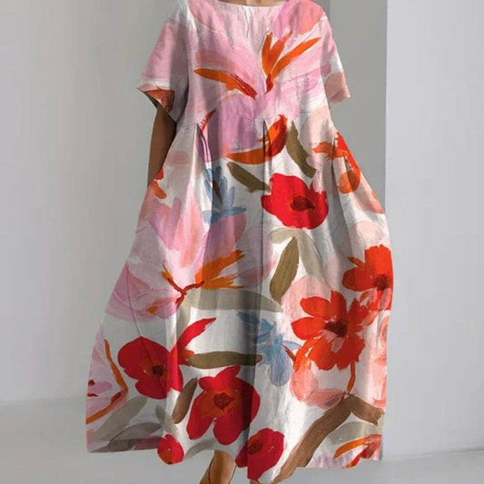 ISLA™ - FLORAL PRINT V-NECK DRESS