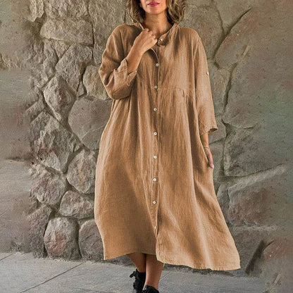 Isa™ cotton-linen shirt dress
