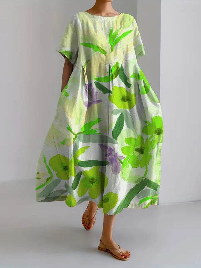 ISLA™ - FLORAL PRINT V-NECK DRESS