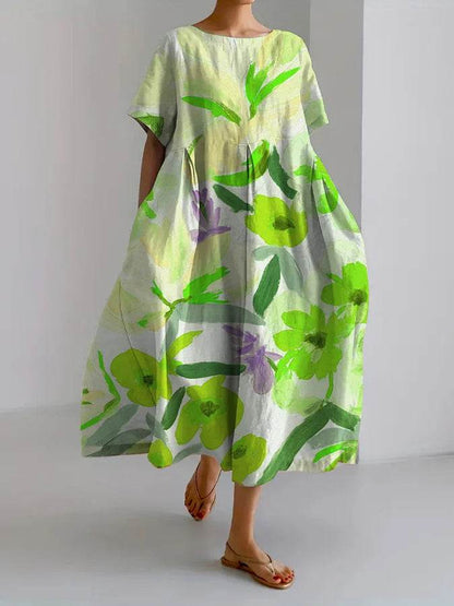 ISLA™ - FLORAL PRINT V-NECK DRESS