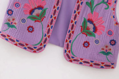 Vivienne™ | Vintage Embroidered Boho Vest