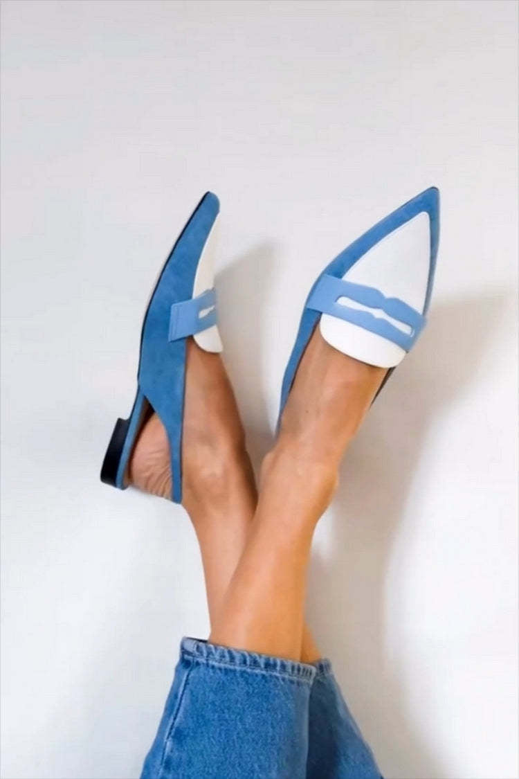 EVA STYLE  | BLUE SLINGBACK LOAFERS