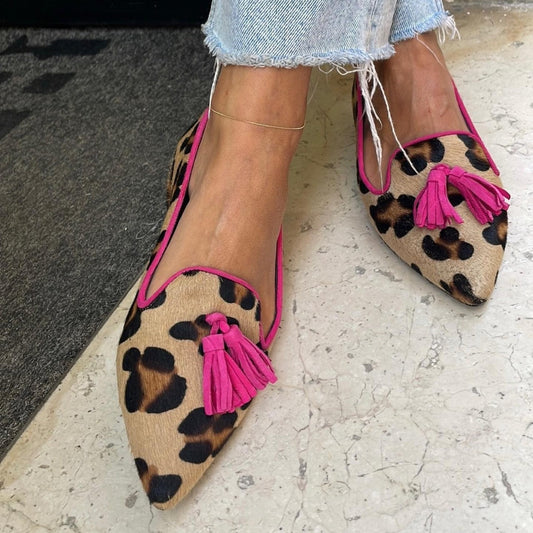 EVA STYLE  | ANIMAL PRINT BALLET FLATS WITH CHIC TASSELS