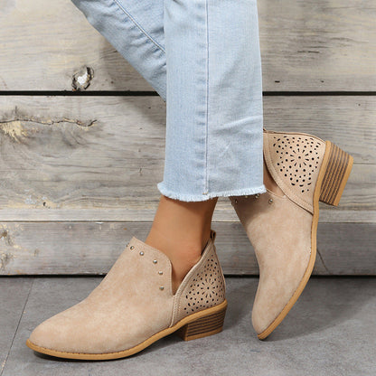 EVA STYLE  | LOW CUT PERFORATED ANKLE BOOT