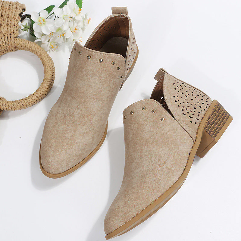 EVA STYLE  | LOW CUT PERFORATED ANKLE BOOT