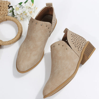EVA STYLE  | LOW CUT PERFORATED ANKLE BOOT