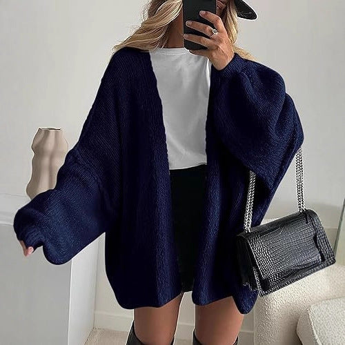 CozyChic Oversized Lantern Sleeve Cardigan