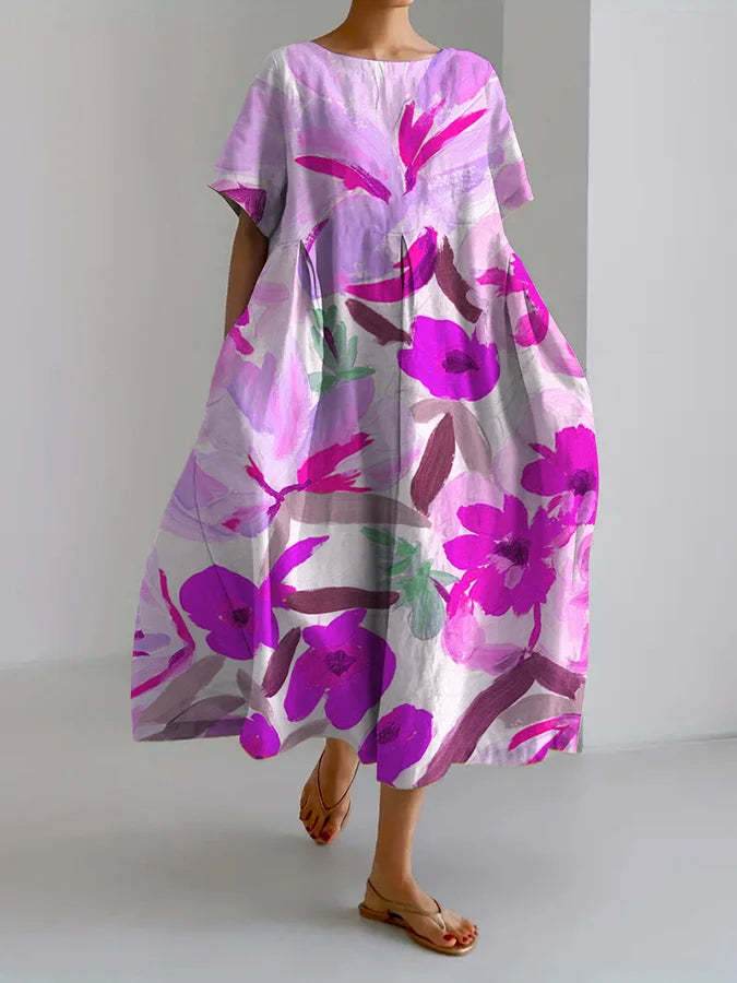 ISLA™ - FLORAL PRINT V-NECK DRESS