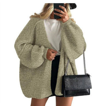 CozyChic Oversized Lantern Sleeve Cardigan
