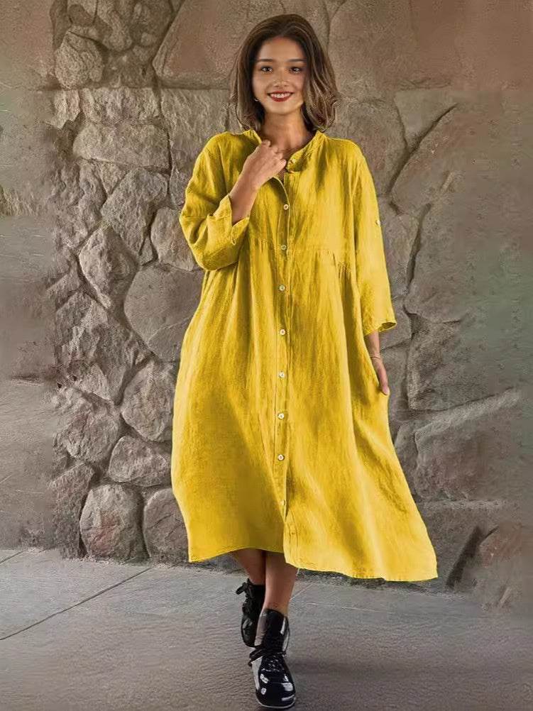 Isa™ cotton-linen shirt dress