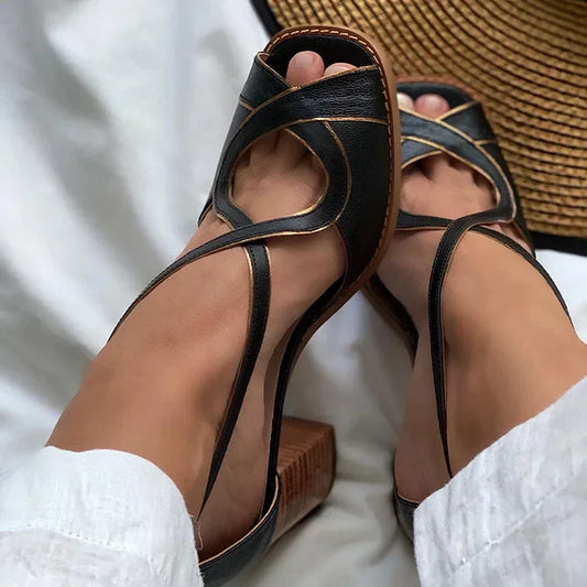 EVA STYLE  | ELEGANT SANDAL WITH CROSS STRAPS