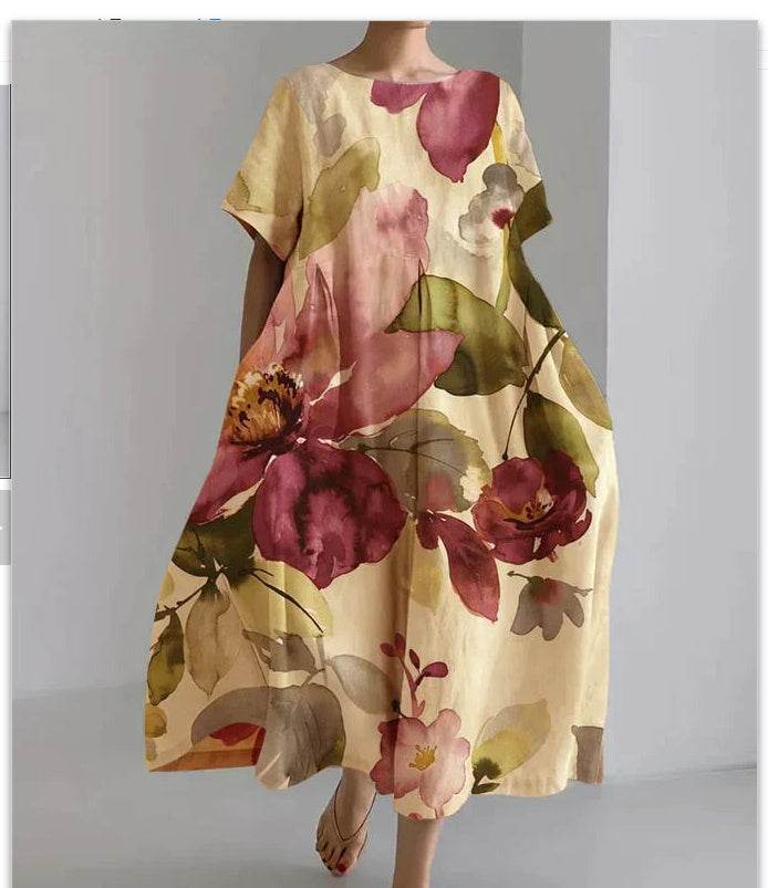 ISLA™ - FLORAL PRINT V-NECK DRESS