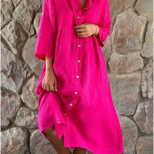 Isa™ cotton-linen shirt dress