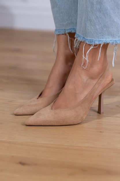 EVA STYLE | SUEDE SLINGBACK HEELS